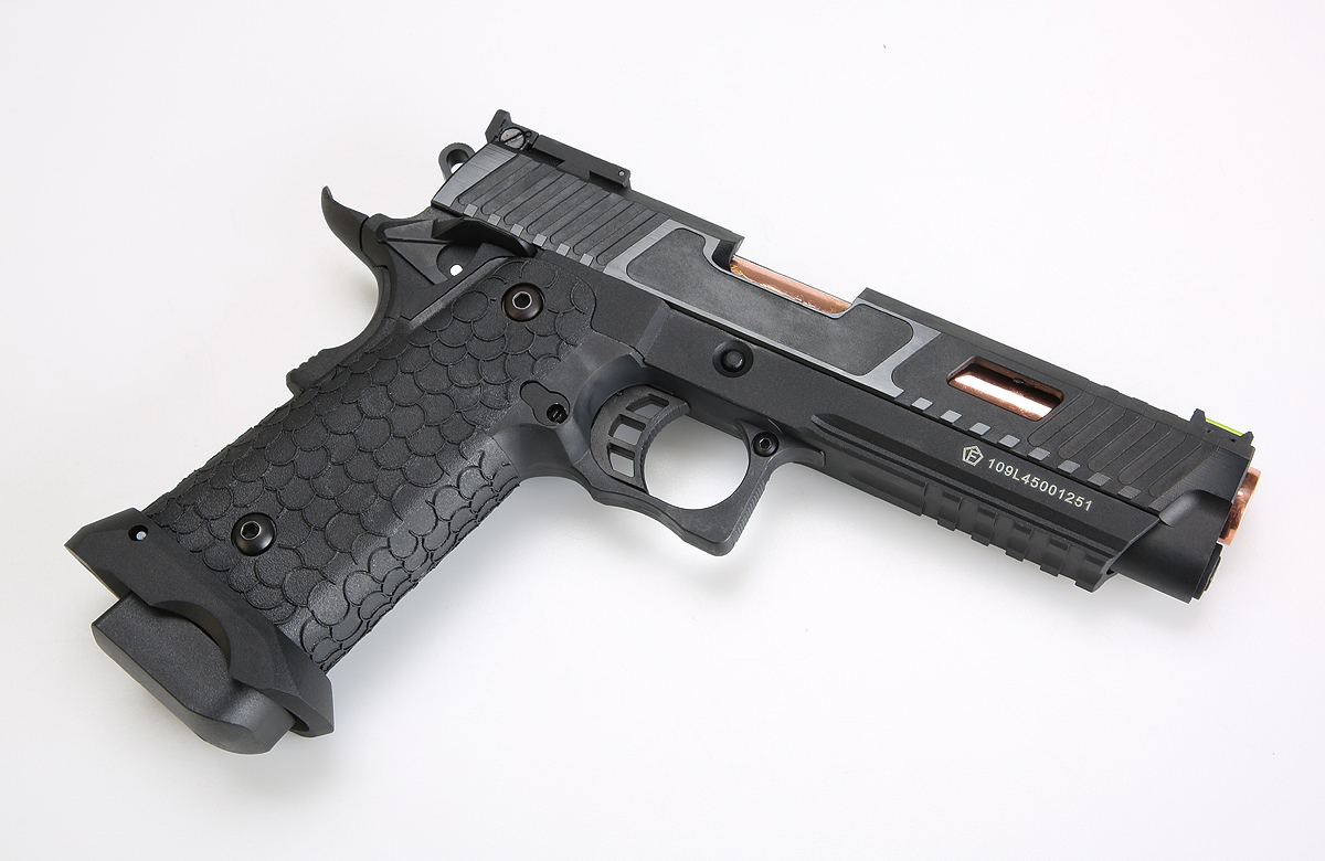 KLI JW3 Baba Yaga Hi-Capa 5.1 Co2 Blowback Pistol (Rose Gold Barrel – 4.5mm/.177 – Black)