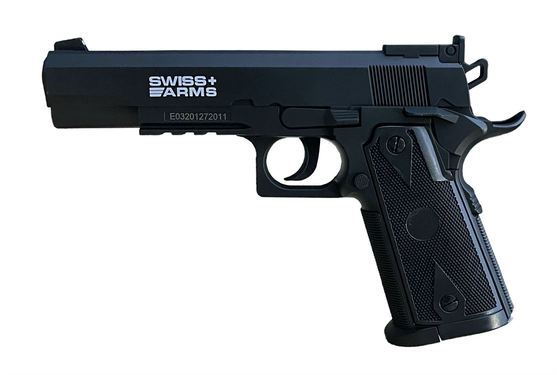 Swiss Arms 1911 4.5mm/.177 Co2 Pistol (Non-Blowback – Polymer – Cybergun – 288708) Swiss Arms 1911 4.5mm/.177 Co2 Pistol (Non-Blowback – Polymer – Cybergun – 288708)