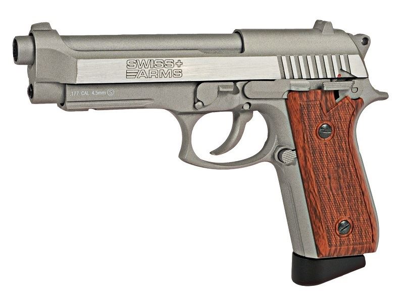 Swiss Arms P92 4.5mm/.177 Co2 Blowback Pistol (Silver – Silver – Cybergun – 288511) Swiss Arms P92 4.5mm/.177 Co2 Blowback Pistol (Silver - Silver - Cybergun - 288511)