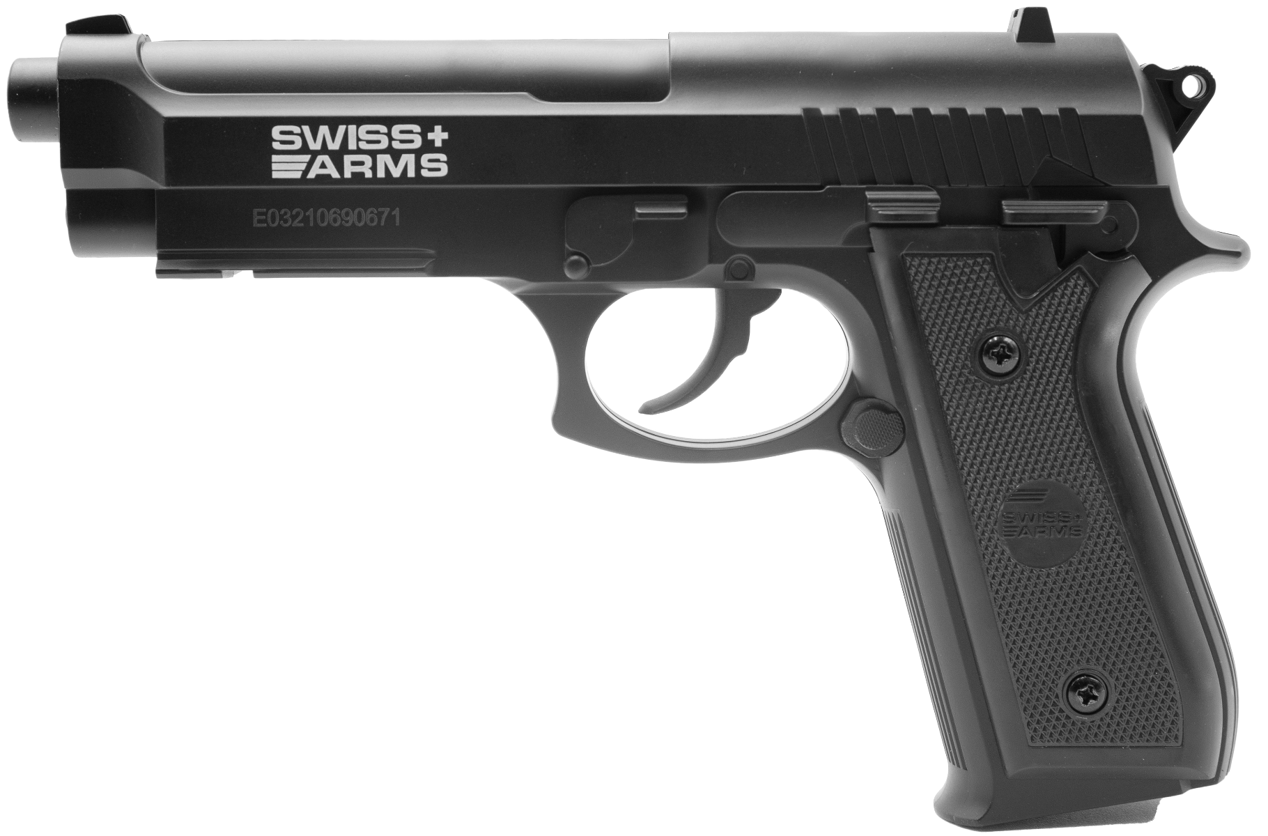 Swiss Arms 4.5mm/.177 SA92 Non-Blowback Co2 Pistol (Black – 288028) Swiss Arms 4.5mm/.177 SA92 Non-Blowback Co2 Pistol (Black – 288028)