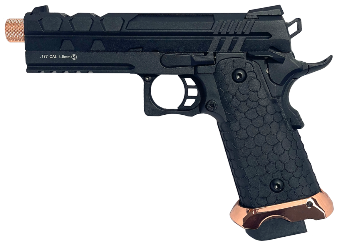 KLI 4.5mm/.177 BB Tartarus MKIV 5.1 Hi-Capa Co2 Blowback Pistol (Full Metal – Rose Barrel – L45-21064C-EXG) KLI 4.5mm/.177 BB Tartarus MKIV 5.1 Hi-Capa Co2 Blowback Pistol (Full Metal - Rose Barrel - L45-21064C-EXG)
