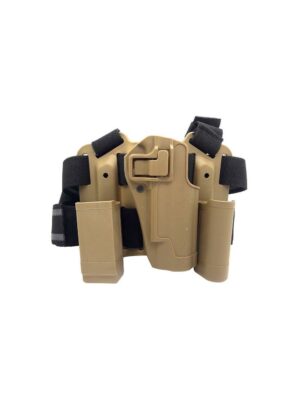 Big Leg Holster 1911 with Two Pouches (Hard - Tan)