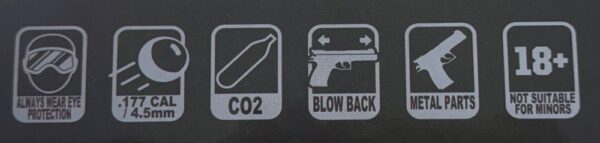 WE 1911 Co2 Blowback Air Pistol, 4.5mm/.177 – (Classic Black – Full Metal – WE-45-E001A)