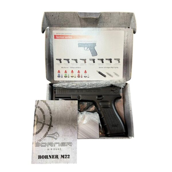 Borner M22 Co2 Blowback Pistol (4.5mm/.177 – BB – Black) Borner M22 Co2 Blowback Pistol (4.5mm/.177 – BB – Black)