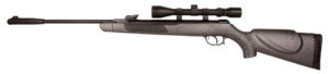 Kral Arms .22/5.5mm Devil Carbon Break-Barrel Air Rifle Combo Package w/ Scope, Bag & Pellets Kral Arms Devil Carbon .22 break-barrel air rifle combo package with mounted scope, padded slip, and tin of pellets