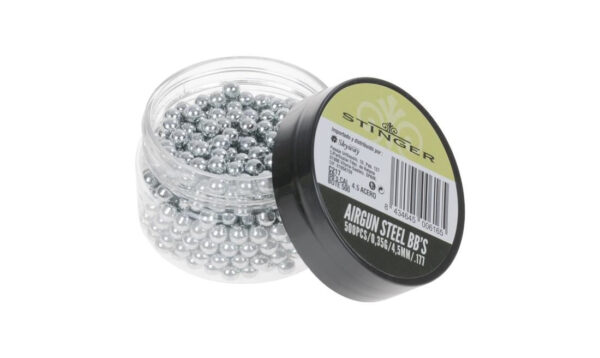 Stinger 4.5mm (.177 Caliber) Steel BBs – 500 Count Bottle (ST-BB-45-500) Stinger 4.5mm (.177 Caliber) Steel BBs – 500 Count Bottle (ST-BB-45-500)